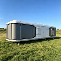 Conteneur carré portable, cabine modulaire entièrement équipée, prête à l'emploi pour le camping, les parcs, les maisons d'hôtes, les maisons de plage, les bureaux et les salons.