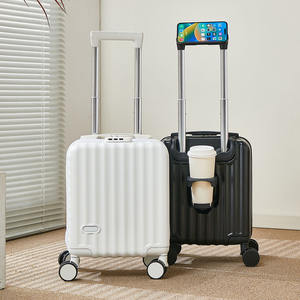 Moderno Trolley <span class=keywords><strong>Piccolo</strong></span> da 14 Pollici in ABS PC con Ruote Piroettanti Valigia da Cabina alla Moda all'Ingrosso con Porta Bicchiere e Porta Telefono - Product Image 4