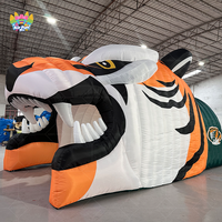 Tunnel d'entrée gonflable pour événements extérieurs de baseball et de football, arche de tente imperméable en PVC personnalisée motif bouche de tigre pour fêtes sportives