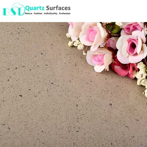 Beige Concrete Stone Supplier Engineer Stone Artificial Quartz Stone Marble Look Slab for Kitchen Countertop Floor Tiles