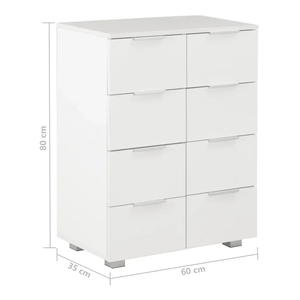 <span class=keywords><strong>En</strong></span> promotion : <span class=keywords><strong>Commode</strong></span> de rangement blanche minimaliste moderne pour chambre et salon, 8 tiroirs - Product Image 3