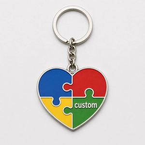 Porte-clés personnalisés en gros de haute qualité, pendentifs en forme de pièce de puzzle, souvenirs d'événements caritatifs pour la sensibilisation à l'autisme - Product Image 2