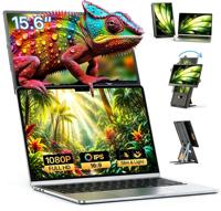 Ekstensi Layar Laptop 15.6" FHD 1080P IPS Tipis Portabel Monitor Ganda Tipe-C untuk Laptop 13-17.3" Plug & Play dengan Wins/Mac