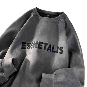 Winter New Solid Color Hoody Crew Neck Letter Embossing Hoodies Oversize Plus Size Embossed Sweatshirt