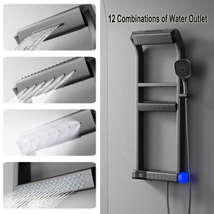 Système de <span class=keywords><strong>douche</strong></span> intelligent moderne avec affichage numérique LED hydroélectrique, mitigeur thermostatique en laiton, panneau de <span class=keywords><strong>douche</strong></span> à touches piano pour salle de bain - Product Image 3