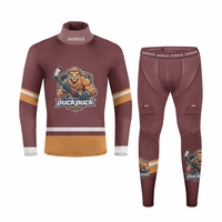Protège-cou de hockey à manches longues, couche de base de protection pour le hockey, vêtements de hockey OEM en gros