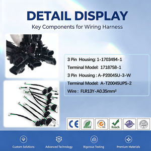 定制型前中心位置灯总成线束，带连接器 1-1703494-1 1718758-1，用于汽车灯系统改装 - Product Image 3
