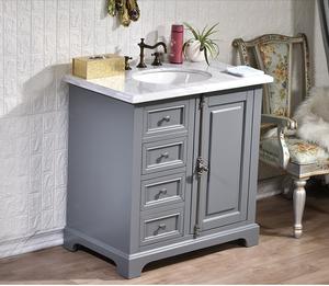 35in. In vero legno sanitari vanità bagno blu moderno mercato Americano stile angolo armadi no specchio e rubinetti - Product Image 4