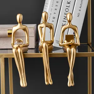 Modern home furnishing resin decoration technology abstract sitting figurine ornaments