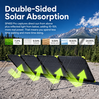 Panneau solaire portable pliable 400W pour station d'alimentation, chargeur solaire étanche IP67 à 25% d'efficacité élevée pour camping, camping-car et extérieur