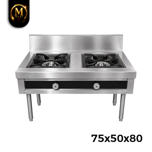 Estufa de Gas Comercial de Acero Inoxidable de Dos Quemadores, Fabricada en Malasia, Excelente para Restaurantes y Servicios de Catering - Product Image 5