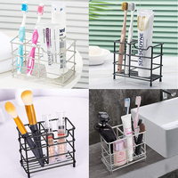 Support de brosse à dents pour couple pour distributeur de dentifrice Porte-brosse à dents pour salle de bain Étagère, Organisateur de salle de bain Comptoir
