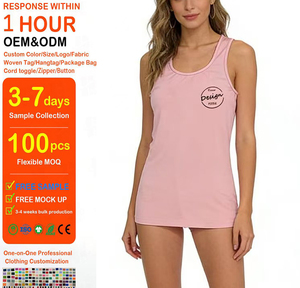 Camiseta sin mangas de algodón personalizada para mujer, estilo racerback, cómoda para el verano, ideal para dormir o hacer ejercicio, venta al por mayor. - Product Image 1