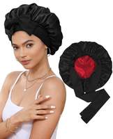 Topi Bulat Pita Satin Berlapis Ganda, Ikat Rambut Sutra, Perawatan Kecantikan Rambut, Topi Bertepi Lebar, Bando, Topi Tidur, Bonnet