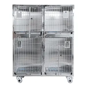 Heavy Duty Stainless Steel Dog Cage Veterinary Dog Vet Dog Cages Metal Kennels And Crate For Medium