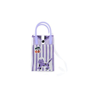 Sac de téléphone en polyester tricoté mignon et élégant avec fermeture à loquet, bandoulière simple, mini sac haut de gamme polyvalent, collection été 2024 Macaron - Product Image 5