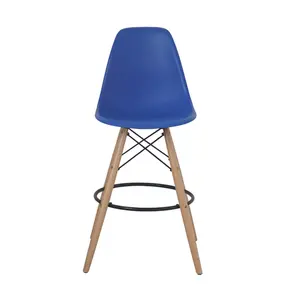 Современный дизайн, высокое качество, прочное пластиковое сиденье из полипропилена, твердая деревянная ножка, подставка для ног, спинка, роскошная барная мебель, стулья для ресторанов