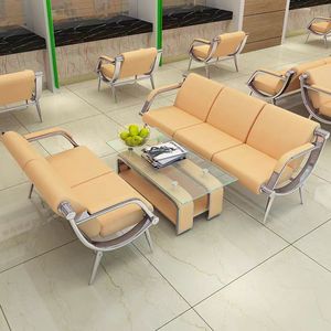 Sofá de Sala de Estar de Diseño Moderno WSS, Muebles de Acero Inoxidable con Acabado Suave en Cuero, Estilo Simple y Contemporáneo - Product Image 6