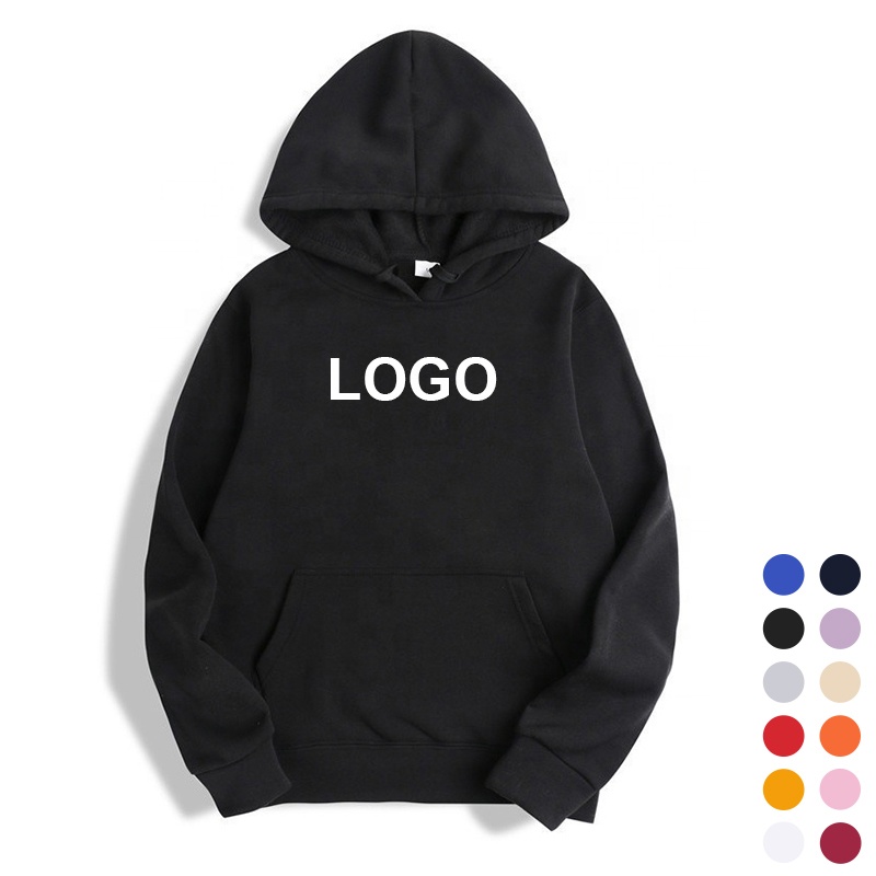 Groothandel Unisex Polyester Katoen Fleece Trui Hoodies Fabrikant Custom Logo Zwarte Vlakte Leeg Mannen Hoodie Sweatshirts