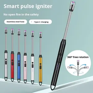 Encendedor de Cocina, Encendedor de Gas a Prueba de Viento, Recargable Tipo-C, Encendedor Eléctrico de Pulso Extendido, Encendedor de Cigarrillos Tipo Pistola - Product Image 2