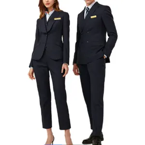 전문 의류 맞춤형 남성 및 여성 정장 및 바지 정장 정장 은행 장교 작업복 은행 유니폼
