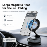 Soporte Magnético Metálico de Lujo para Teléfono, Brazo Plegable, Altura Ajustable, Base de Succión Estable, Rotación de 360°, para Autos de Negocios, Compatible con MagSafe