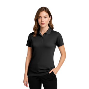 Camisas de Golf para Mujer con Logotipo Personalizado al por Mayor, Tejido de Punto Elástico en 4 Direcciones, Transpirable, de Secado Rápido, Color Sólido Informal, Estilo Polo - Product Image 3