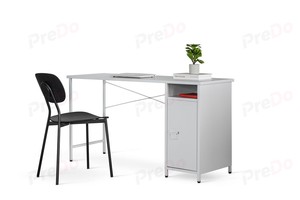 โต๊ะคอมพิวเตอร์เหล็ก <span class=keywords><strong>Predo</strong></span> OD50701 พร้อมตู้เก็บของบานเดี่ยว โต๊ะทำงานโลหะทันสมัย ประกอบง่าย พร้อมที่เก็บของ - Product Image 3