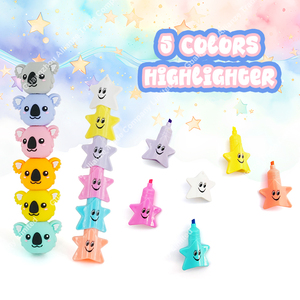 Marcadores de 5 Colores con Forma de Estrella de Cinco Puntas, Lindos Marcadores de Koala Desmontables y Combinables, Rotuladores de Colores para Pintar, Creativos Marcadores de Graffiti - Product Image 1