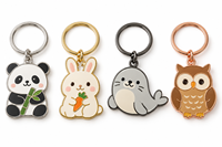 Porte-clés en métal émaillé personnalisé avec logo, motif animaux sauvages mignons, cadeau promotionnel en gros, fournisseur OEM, fabricant