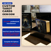 Cartes Oracle Personnalisées, Jeu de 44 Cartes et Guide, Bords Dorés, Divination, Guidance Spirituel, Cartes de Jeu avec Boîte Magnétique