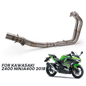 Ligne d'échappement Slip-on complète, 51mm, avec collecteur avant, pour moto de course, <span class=keywords><strong>Kawasaki</strong></span> 400, Ninja 400, <span class=keywords><strong>Z400</strong></span> (2018, 2019, 2020) - Product Image 1