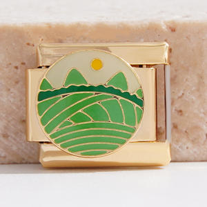 INS Breloques italiennes populaires en vrac en acier inoxydable non terni 18 plaqué or Statue de la liberté <span class=keywords><strong>Bracelet</strong></span> à breloques italiennes - Product Image 3