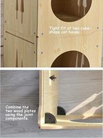 Maisonnette en bois pour animaux de compagnie, cachette pour lapins avec hamac, empilable et pliable, espace modulable pour chats, structure d'escalade combinée pour lapins et chats