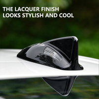 Antenne de voiture en forme d'aileron de requin solaire, lumière d'avertissement LED, spoiler de toit, feu arrière, lampe anti-collision, accessoires de décoration de voiture