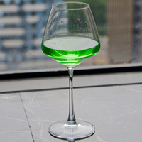 Verre à vin à long pied, gobelet sans plomb, logo personnalisé, soufflé à la main, cristal transparent, verre à vin rouge