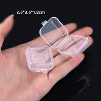 Mini boîtes rectangulaires en plastique transparent pour le rangement de bijoux, boîte de rangement pour bijoux, boîte d'emballage en plastique pour le rangement de bijoux