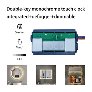 Interruptor Táctil Inteligente HAJUNE de 12V con Atenuación Continua, Doble Tecla, Retroiluminación Monocromática Azul y Blanca, Anillo LED Integrado con Reloj - Product Image 2