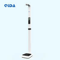 Báscula ultrasónica de altura, peso e IMC, pantalla LCD segmentada de 5 pulgadas, diseño plegable, adecuada para exámenes de salud