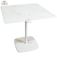 Plateau de table à manger en résine imitation pierre moderne, pour usage commercial dans les restaurants, effet marbre