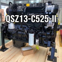 Moteur diesel 13L Cummins QSZ13-C525-II 6 cylindres turbocompressé à prix d'usine, démarrage électrique, refroidissement par eau, avec pompe
