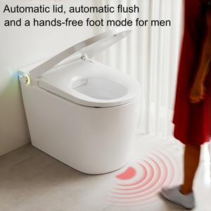 Siège <span class=keywords><strong>de</strong></span> <span class=keywords><strong>toilette</strong></span> intelligent en matériau UF avec réservoir d'<span class=keywords><strong>eau</strong></span> intégré et capteur <span class=keywords><strong>de</strong></span> pied pour projets commerciaux - Product Image 2