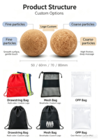 Pelota de Masaje de Corcho Natural con Logotipo Personalizado, Venta al por Mayor, Ecológica, Sostenible, Alivio Muscular, Herramienta de Masaje para Fisioterapia, OEM al por Mayor