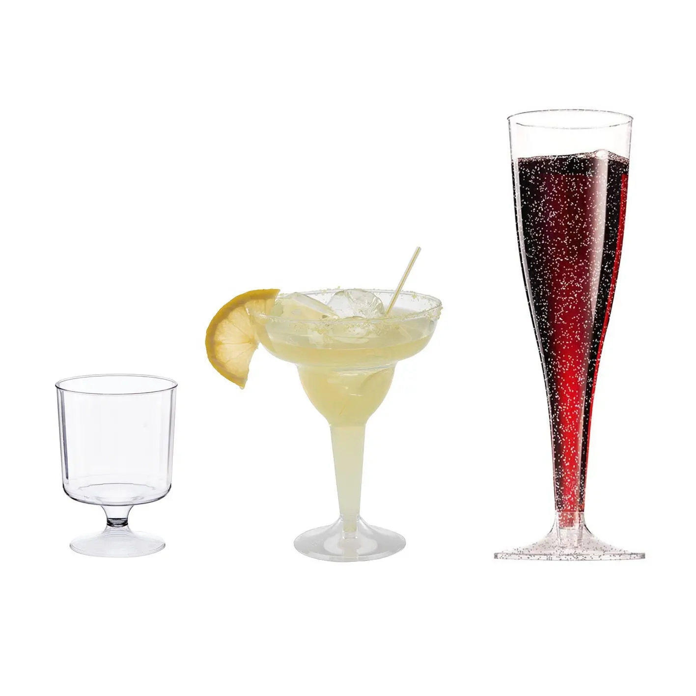 PS Disposable Clear Plastic Champagne Flutes Dessert Cups Wine Glasses for Party Wedding