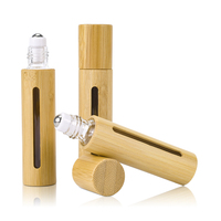Rouleau en bambou en bois naturel rechargeable sur bouteilles 10ml 15ml bouteille de rouleau d'huile essentielle pour parfum