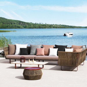 Ensemble canapé synthétique en rotin, meubles d'extérieur de <span class=keywords><strong>jardin</strong></span> personnalisés, haut de gamme, italien, moderne, de luxe, pour Patio, collection - Product Image 1