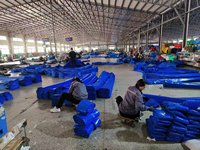 Bâche tissée en PE, pare-soleil, tissu imperméable, résistant à l'eau, caractéristique unie, poids moyen, certifiée ISO9001 pour usage industriel