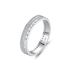 S925 Silver Cubic Zirconia Wedding Band Minimalist Half Eternity <b>Dainty</b> Pave Set CZ Stackable Band <b>Ring</b> - Product Image 1