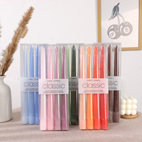 Ensemble de 4 bougies coniques dégradées sans parfum, 30 cm, sans fumée, pour mariage, anniversaire, dîner