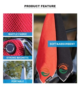 Eco2 Nhà Máy Trực Tiếp Thăng Hoa Trống In Ấn Từ Golf Khăn Sợi Nhỏ Waffle Cường Độ Cao Nam Châm Golf Khăn Set - Product Image 4